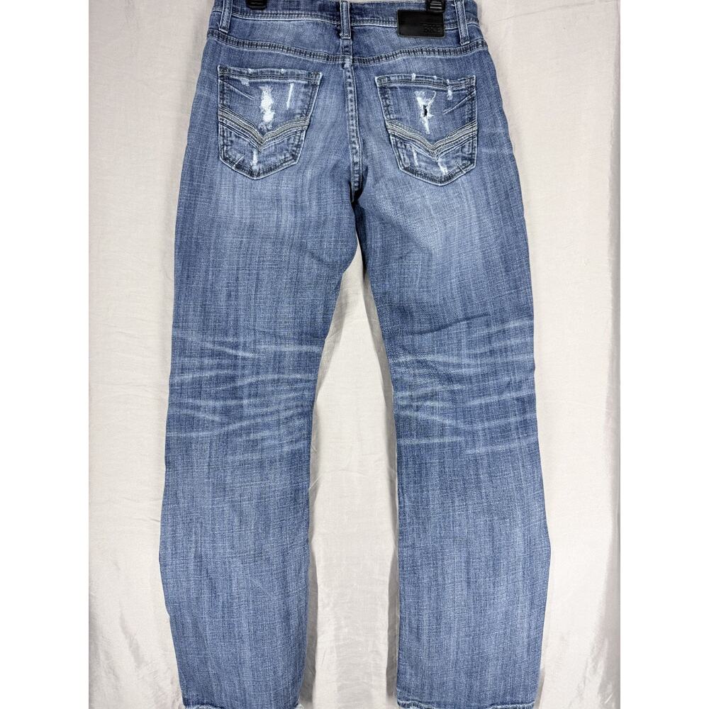 BKE Buckle Aiden Destroyed Denim Jeans Mens Sz 32x32L Blue Distressed - Picture 10 of 12